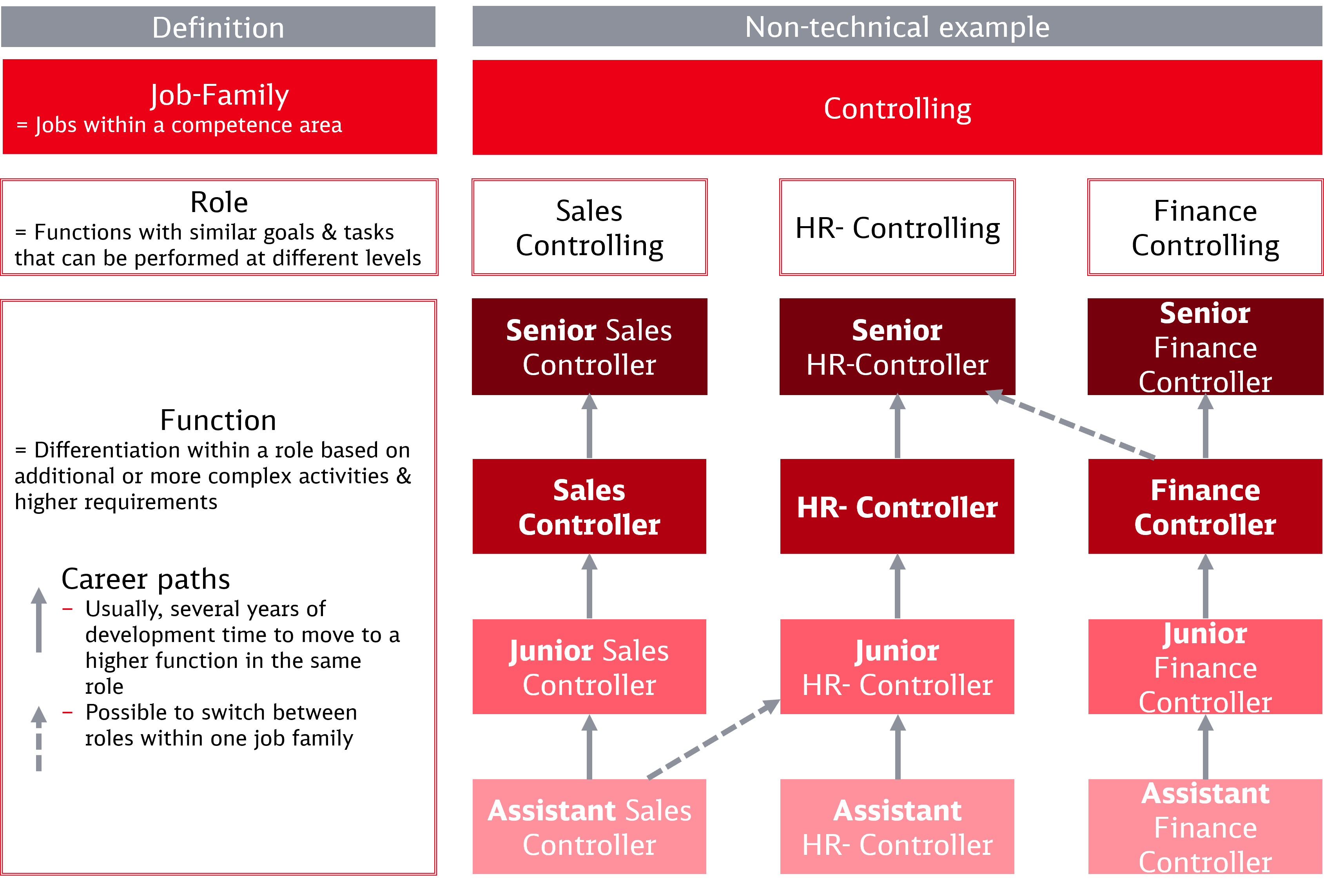 Example for career paths in a non-technical job family
